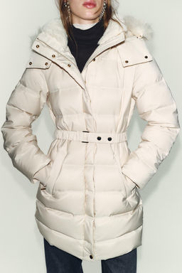 HOODED WATER-REPELLENT WINDPROOF PUFFER JACKET - Zara фото 2
