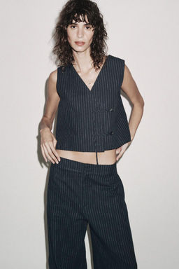STRIPED BALLOON LINEN BLEND TROUSERS ZW COLLECTION - Zara фото 8