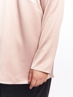 Атласная блузка с рукавами BL02137PIN37 - Артесса фото 6