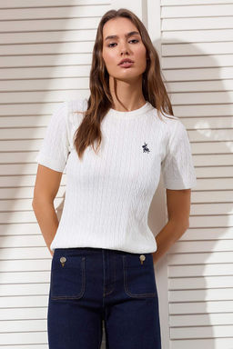 Ekru At Nak?sl? Sac Orgu Triko Bluz TWOSS26BZ00137 - Trendyolmilla фото 9