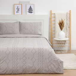 Постельное бельё Евро Тафтинг орнамент 200?217 см,230?240 см,50?70 см-2 шт., серое, 110 г/м?