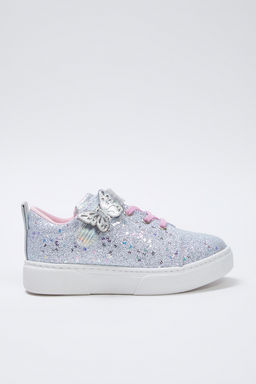 Trendyol Shoes Gri Kelebek Detayl? Simli C?rt Bantl? Ve Bagc?kl? K?z Cocuk Kids Spor Ayakkab? TAKSS25SN00051 - Trendyolmilla фото 3