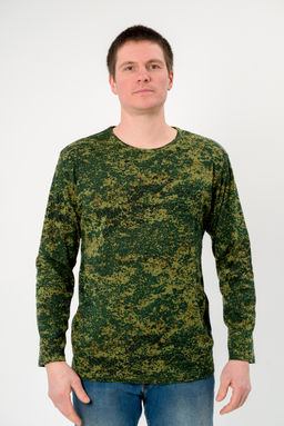 Лонгслив мужской из рибаны с начесом Пиксель макси