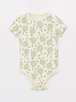 Bisiklet Yaka Bask?l? Erkek Bebek ??t??tl? Body