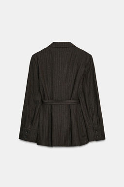 HERRINGBONE BLAZER WITH BELT ZW COLLECTION - Zara фото 8