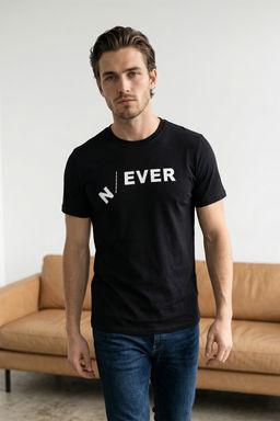 Siyah-K?rm?z? 2li Paket Regular/Normal Kal?p Bask?l? %100 Pamuk T-Shirt TMNSS26TS00043