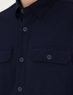 Lacivert Comfort Fit Uzun Kollu G_mlek