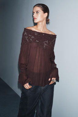 EMBROIDERED BLOUSE ZW COLLECTION LIMITED EDITION - Zara фото 3