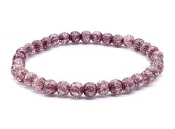 Браслет из сахарного кварца шарик 6мм цвет сливовый, 17см