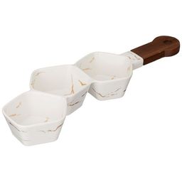 МЕНАЖНИЦА С ДЕРЕВЯННОЙ РУЧКОЙ КОЛЛЕКЦИЯ ЗОЛОТОЙ МРАМОР ЦВЕТ:WHITE 36*10*5 СМ