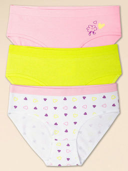 PELICAN, трусы для девочек, Белый/розовый/лаймовый