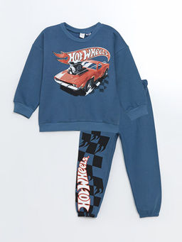 Hot Wheels Bask?l? Erkek ?ocuk Sweatshirt ve E?ofman Alt 2li