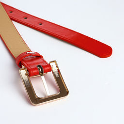 Ремень женский 110×2.3 см, с классической пряжкой в ремня, красный