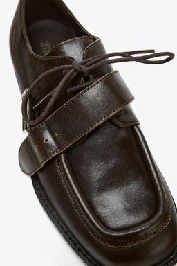 LEATHER BUCKLE LOAFERS - Zara фото 5