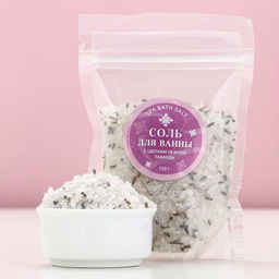 Соль для ванны с цветами нежной лаванды, 150 г, Чистое счастье