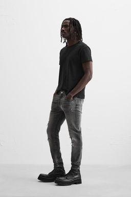 RIPPED SKINNY JEANS WITH PAINT SPLATTER - Zara фото 4