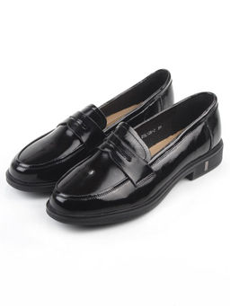 03-DYL128-2 BLACK Лоферы женские (натуральная кожа)