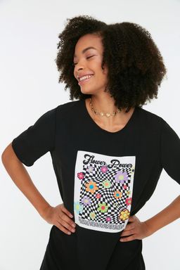 Siyah Bask? Detayl? Shift/Rahat Kesim Midi Dokuma Elbise TWOSS22EL0782 - Trendyolmilla фото 7