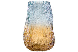Ваза 20*20*30 см 6 л, бежево-голубой, стекло