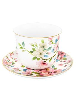 Чайная пара 2 пр. 450 мл 14*11*8,5 см "Яблоневый цвет на белом" NEW BONE CHINA