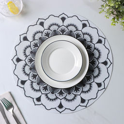 Набор салфеток сервировочных Доляна Мандалы, 4 шт, d=38 см, цвет белый  фото 10