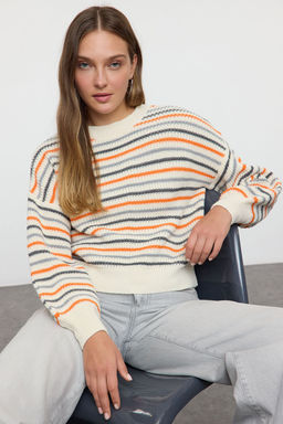 Tas Basic Cizgili Yumusak Dokulu Renk Bloklu Triko Kazak TWOAW25KZ00351 - Trendyolmilla фото 2