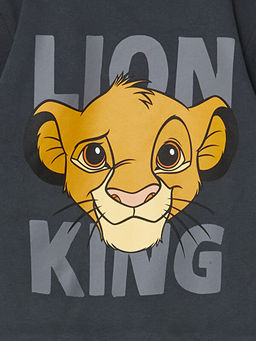 Bisiklet Yaka Uzun Kollu Aslan Kral Bask?l? Erkek ?ocuk Sweatshirt ve E?ofman Alt 2li Tak?m