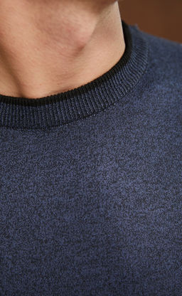 Джемпер Fine Joyce F121-01-3 хлопковый темно-синий фото 3