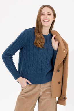 U. S. Polo Assn Женский синий свитер с круглым вырезом