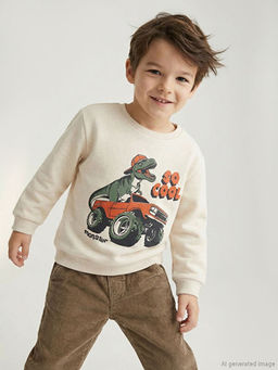 Bask?l? Erkek ?ocuk Sweatshirt