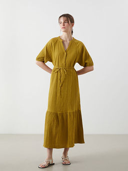 Ka??k Yaka M?slin Elbise