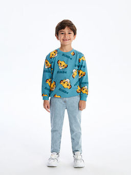 Bisiklet Yaka Uzun Kollu Bask?l? Erkek Bebek Sweatshirt - Waikiki фото 5