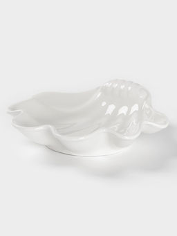Блюдо для подачи ракушка Доляна White Label, 21.5×21×5.5 см, фарфор, белое