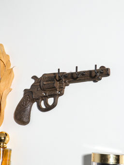 Крючки настенные «Револьвер с барабаном», ключница декоративная, чугун, 22×11×4 см