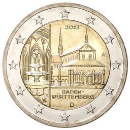 Монета 2 евро 2013 года A Германия Баден-Вюртемберг  Монастырь Маульбронн
