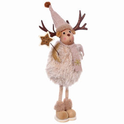Фигурка новогодняя "Олень с волшебной палочкой" 28 см, коричневый