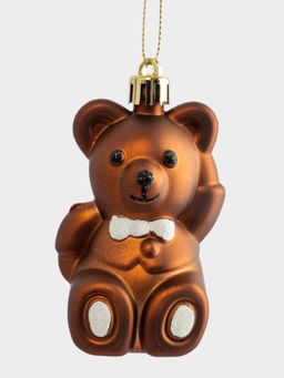 Игрушка елочная, 4х8 см, пластик, коричневая, Мишка, New year - Anna lafarg фото 3