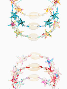 Цена за 12 шт. Браслет «Морской. Ракушка и звезда», d=6 см, МИКС