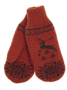 Варежки женские "Олень и снежинка" КРУГ 3479-4