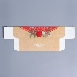 Цена за 5 шт. Коробочка для макарун «Новогодняя почта» 18 х 5,5 х 5,5 см