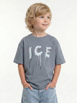 Футболка с принтом ICE 22-9014 черный - Mini maxi фото 15
