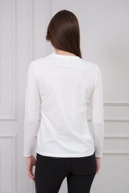 Лонгслив женский из кулирки с лайкрой молоко - Амадэль фото 10
