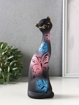 Фигура "Кошка Итальянка" бабочки, 21 см, чёрный