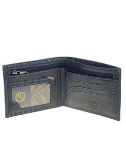 Мужское портмоне из натуральной кожи, цвет черный - Greta фото 2