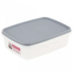 "PATTERN FLEX" Контейнер для продуктов пластмассовый 1,3л, 20,2х15х6см, прямоугольный, с гибкой крышкой, пепельный жемчуг, подходит для СВЧ (Россия)