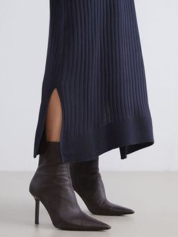 Bisiklet Yaka Triko Elbise