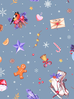 Полотенце вафельное "Колядки" р.37*75