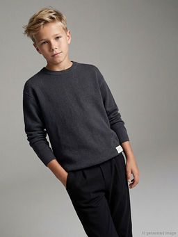 Bisiklet Yaka Erkek ?ocuk Kazak