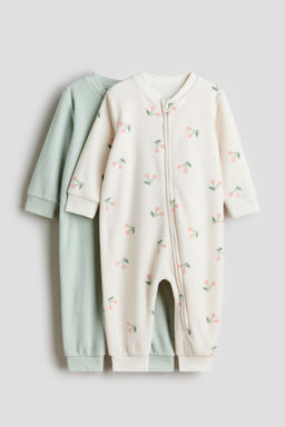 Pack de 2 pijamas enteros en tejido polar