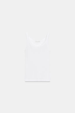 TOP TIRANTES RIB ALGOD?N / Blanco